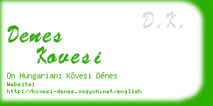 denes kovesi business card